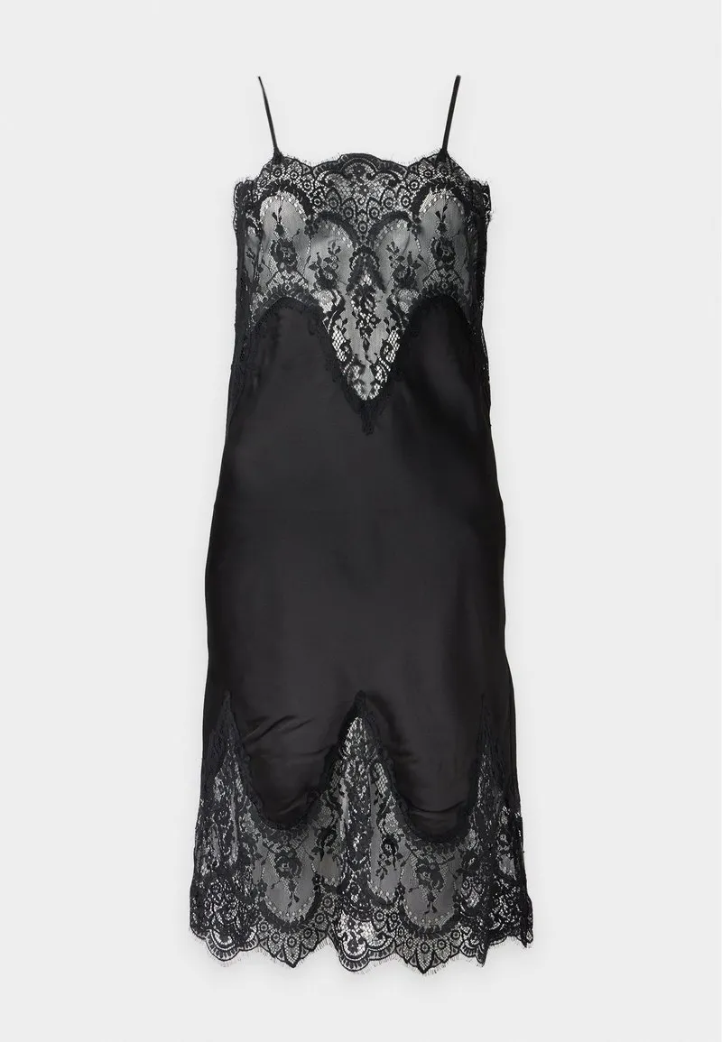BIAS SLIP TO KNEE - Cocktailkjole - black
