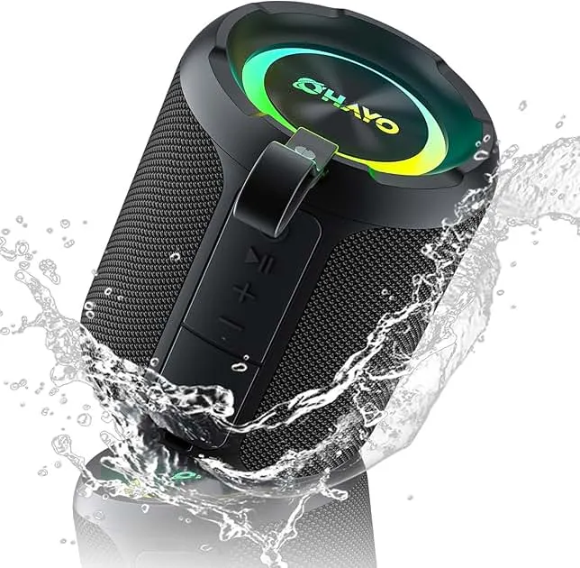 OHAYO 40W Wireless Portable Bluetooth Speaker with Lights, IPX7 Waterproof, Loud Sound, RGB Lights,TWS Pairing, AUX&TF-Card in, for Home/Party/Travel/Outdoor/Beach