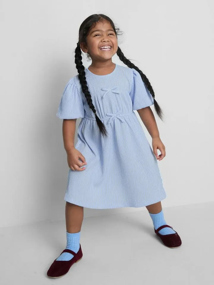18 mois-8 ans | Robe à nœud et rayures