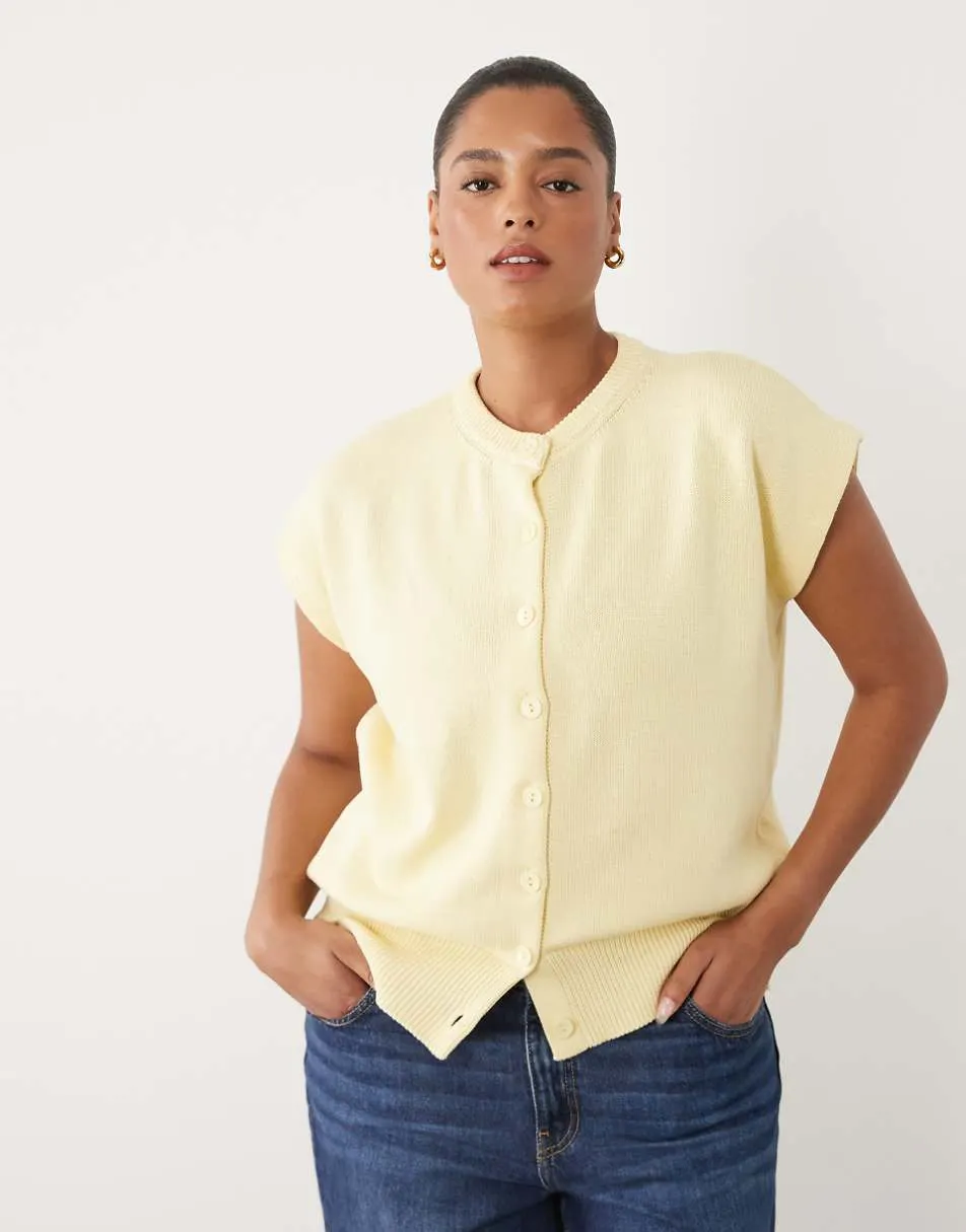 ASOS DESIGN Curve button through relaxed tank in buttermilk