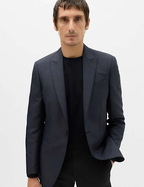 Zig Zag Jacquard Pattern Evening Blazer