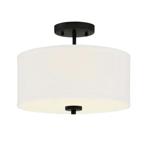 Meridian 2-Light Matte Black Semi-Flush Mount Ceiling Light