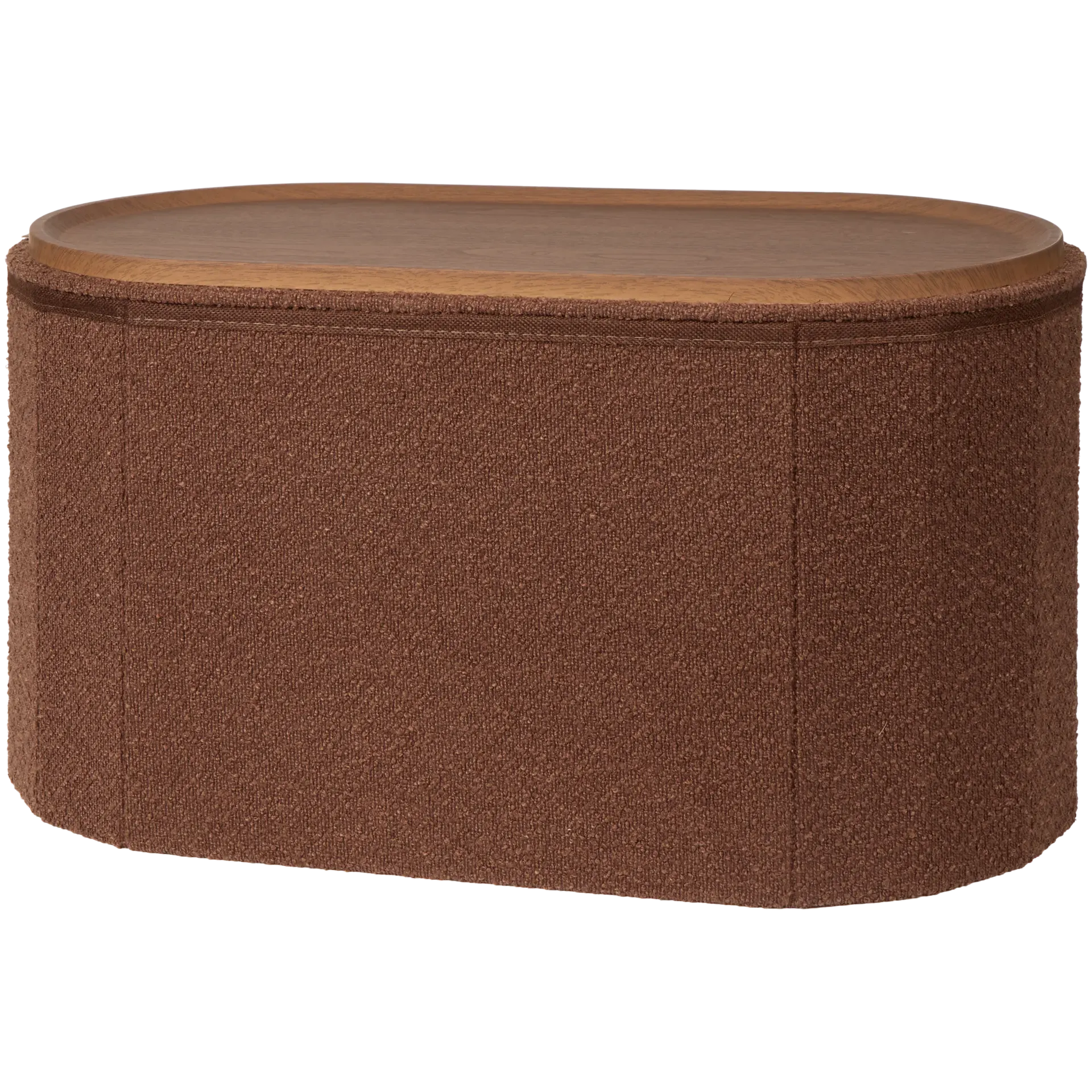 Pouf contenitore con piano d'appoggio