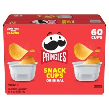 Pringles Potato Chips, Original, 0.67 oz, 60-count