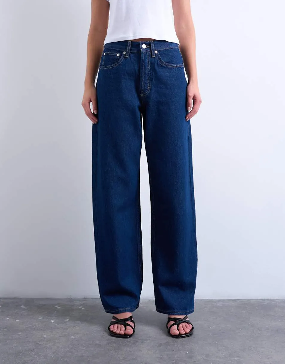 Topshop Column mid rise jean in indigo rinse