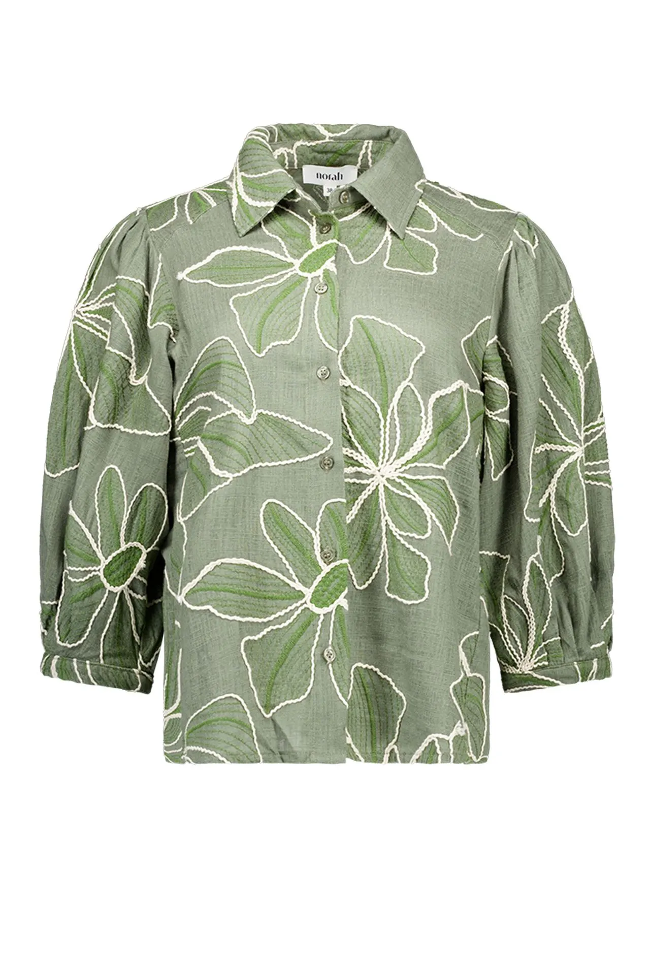 Groene blouse met borduursels