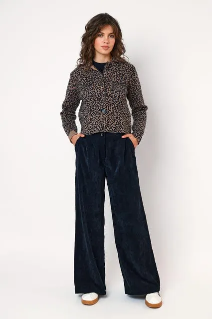 Corduroy broek met knop en elastiek