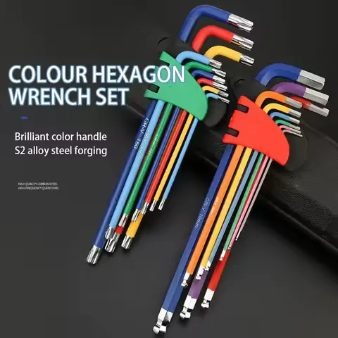 S2 Alloy Steel Hex Key Allen Wrench Hand Tool Set 1.5 2 2.5 3 4 5 6 8 10mm Quick Snap Adapter Ball Plum Blossom Heads