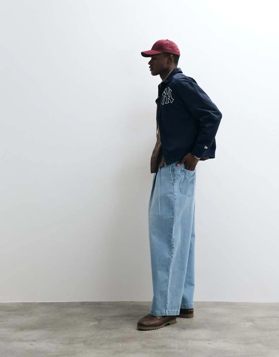 New Era NY Yankees logo coach jacket in navy