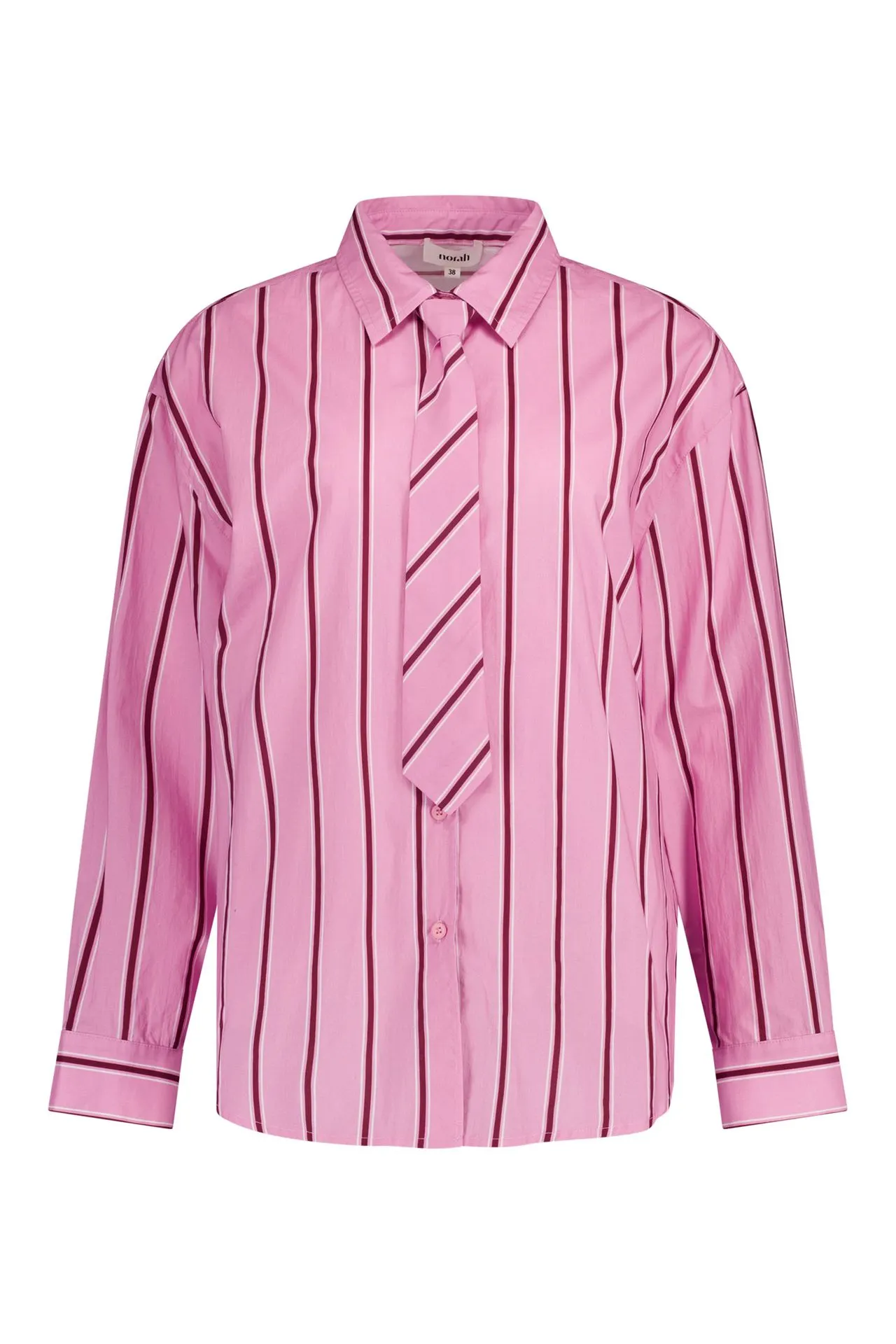 Roze blouse met stropdas