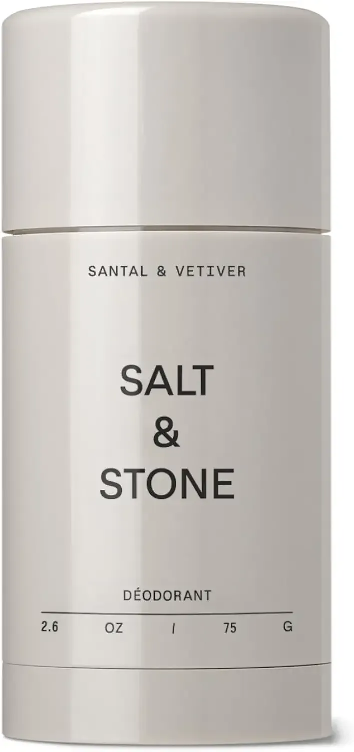 Salt & Stone Aluminum-Free Deodorant, Women & Men Santal & Vetiver 2.6 oz | Extra Strength 48 Hour Protection, Gender Neutral Scent, Made with Niacinamide, Spirulina, Magnesium & Antioxidants