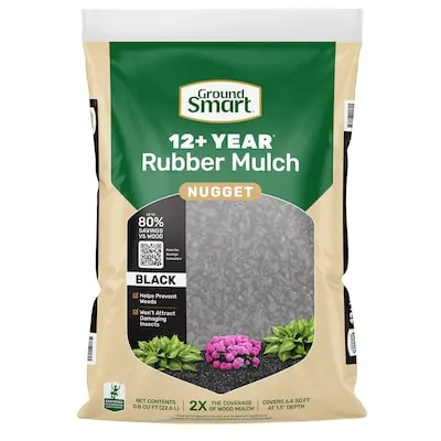 12+ Year Nugget 0.8 -cu ft Black Rubber Mulch