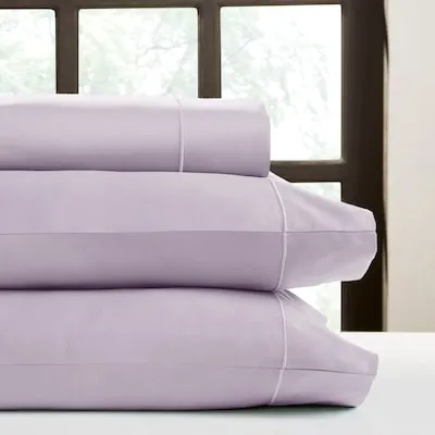 Queen 500 -Thread Count Cotton Lavender Bed Sheet Set