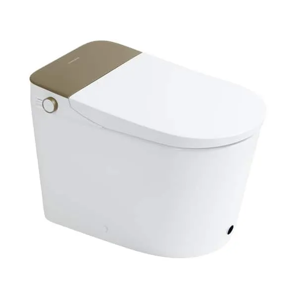Casta Diva Elongated Smart Bidet Toilet 1.28 GPF in Gold, Kid-Friendly, Auto Temp Control, Wider Seat, Foam Shield, Auto Flush
