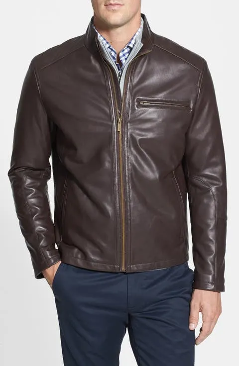 Lambskin Leather Moto Jacket