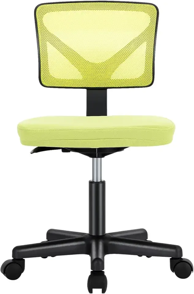 Sweetcrispy Office Chair, Ergonomic Low-Back Mesh Rolling Work Swivel Chairs with Wheels, Armless Comfortable Seat Lumbar Support for Home, Bedroom, Study, Student, Adults,Classic Green