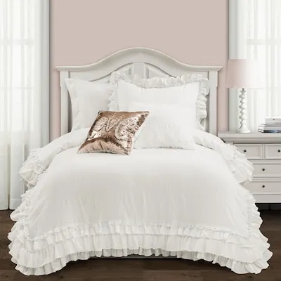 Tufted Boho Comforter Set Queen Dusty Blue Polyester Microfiber Embroidery 3D Texture Soft Breathable 3 Pieces All Seasons