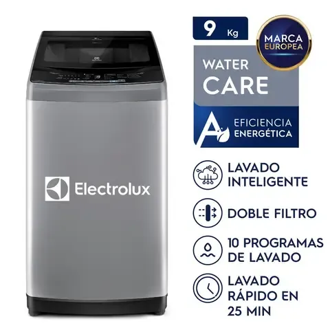 Lavadora carga superior 9kg con ahorro de agua y energía Gris EWIW09F2USVG