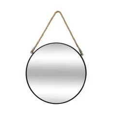 Miroir rond métal à suspendre avec corde D 37cm