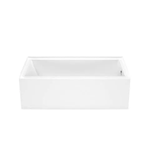 MAAX Bosca 60L x 30W x 20H Acrylic Alcove Bathtub in White with 14-inch Soaking Depth & Above-The-Floor-Rough, Right Drain