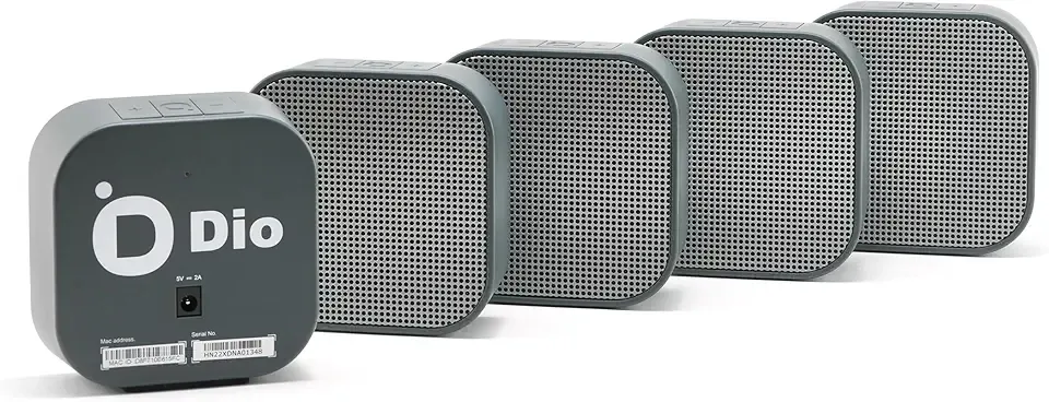 Dio Node Multiroom Wi-Fi Home Speakers (5-Pack), Immersive Sound System, Works with AirPlay 2 and Other Apple Devices, Easy to Connect, Spotify Player