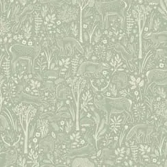 Tapet Boutique 10x0,53 m Woodland Animals Green
