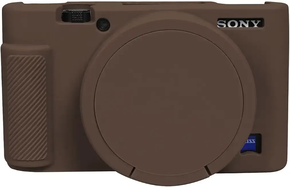 Easy Hood Case for Sony RX100 IV,V,VI,VII (RX100 M4/M5/M6/M7) Camera,Brown | With Removable Lens Cover, Soft Silicone, Slim Fit, Anti-Scratch, Dustproof, Shockproof, Enhanced Grip, Camera Accessories