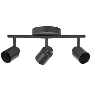Faretto decorativo senza fonte luminosa TEKLA in acciaio nero GU10 INSPIRE 3 luci