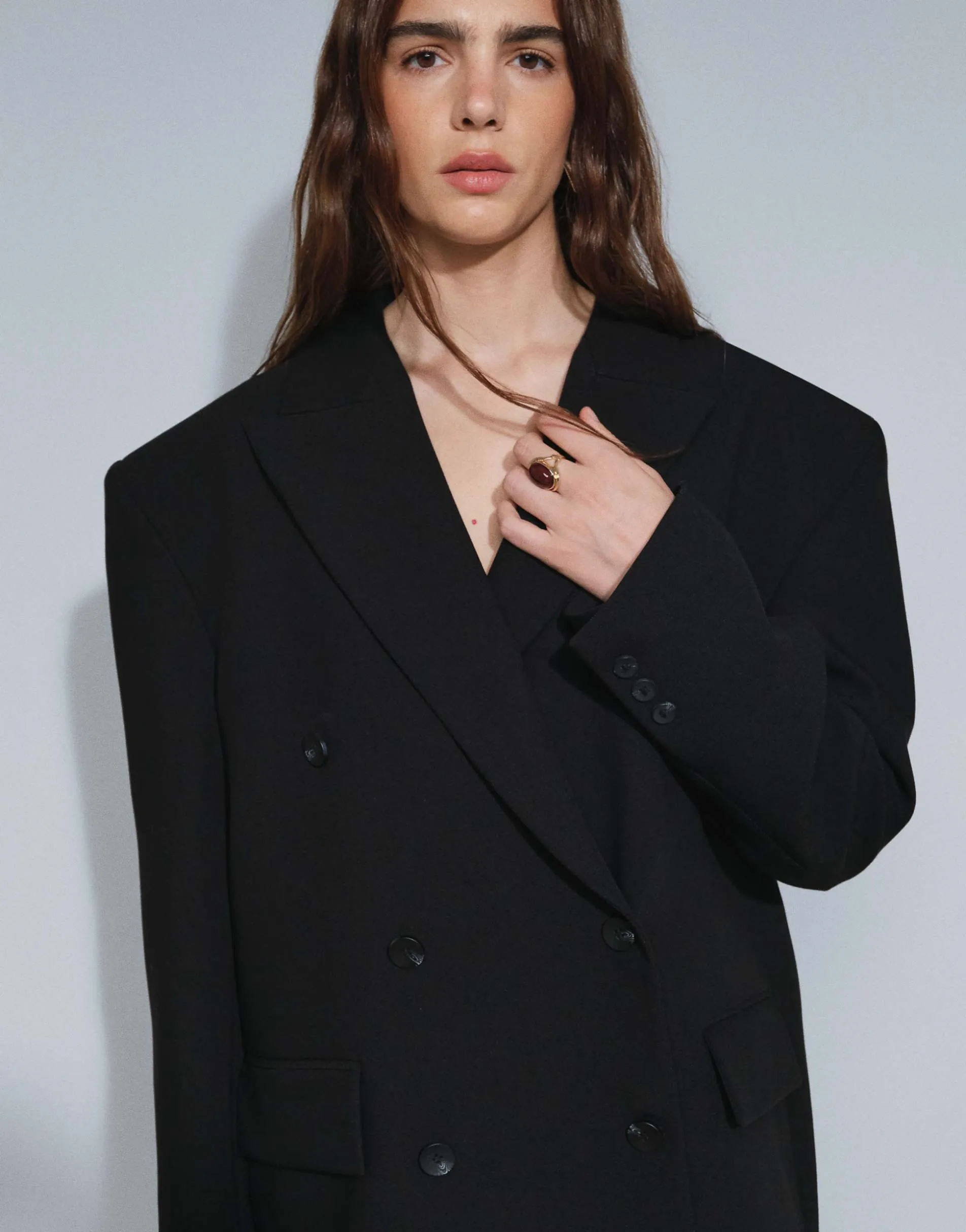ASOS DESIGN Tailored super oversized double breasted blazer in black