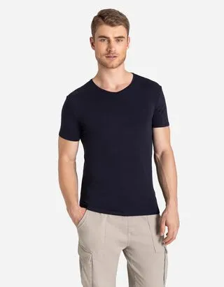T-shirt - Slim Fit - Blu scuro