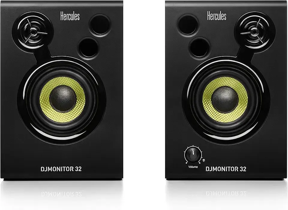 Hercules DJMonitor 32: 2 x 15 watts RMS active monitoring speakers,Black