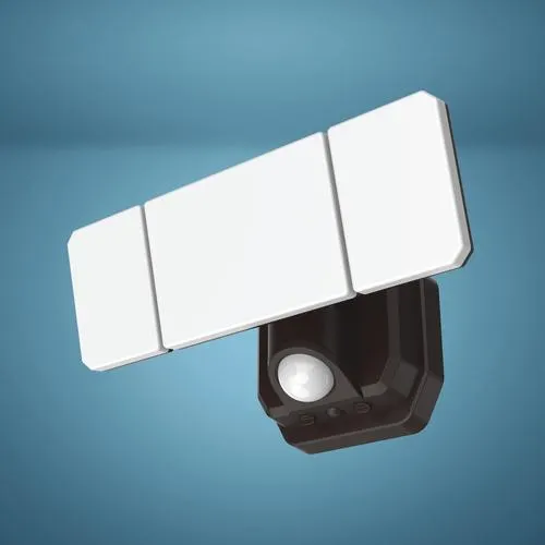 Patriot Lighting® Battery-Powered Tri-Head Motion Sensing LED Bronze Outdoor Security Flood Light