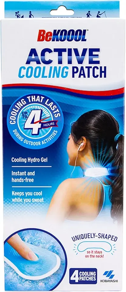 BeKOOOL Active Cooling Patch 4 Count for Cooling Relief During mild to moderately strenuous Activities