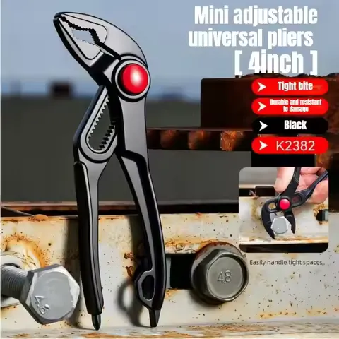 4inch Mini Groove Joint Pliers Push Lock V Jaw Adjustable Multi Grip Hand Tool for Car Auto Repair Mechanic Workshop