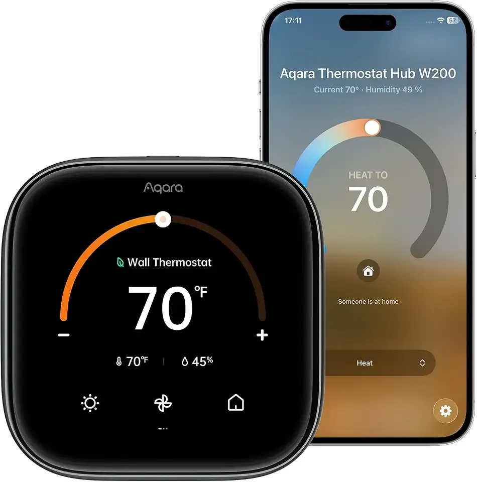 Smart Thermostat W200 with Apple Adaptive Temperature & Clean Energy Guidance, 4" Touchscreen, Matter Controller, Built-in Radar Sensor, Works with Apple Home, Siri, Google Assistant, Alexa