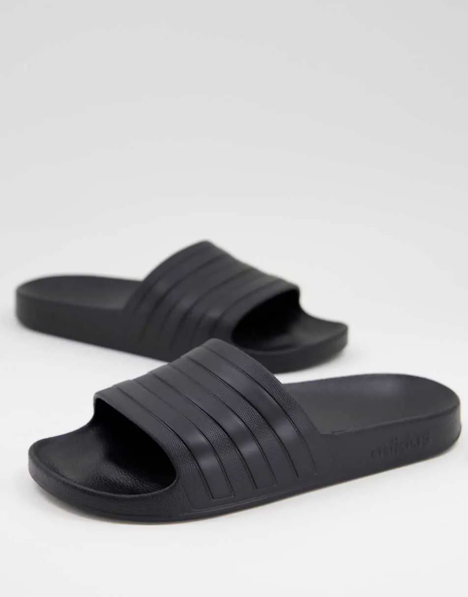 adidas Training Adilette Aqua slides in black