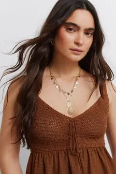 Top tirantes estructura crochet lazo