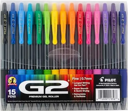PILOT G2 Premium Gel Roller Pens, Rainbow Assorted Colo…