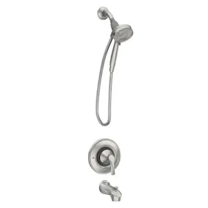 MOEN Darcy Bathtub Shower Faucet with Magnextix Handshower in Spot Resist Brushed Nickel (Valve Included)