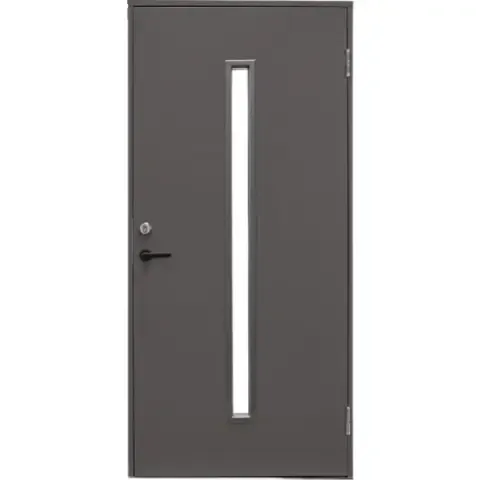 Ytterdør funkis glass 9x21v mørkgrå ncs s7000-n lås 565 syl 1275