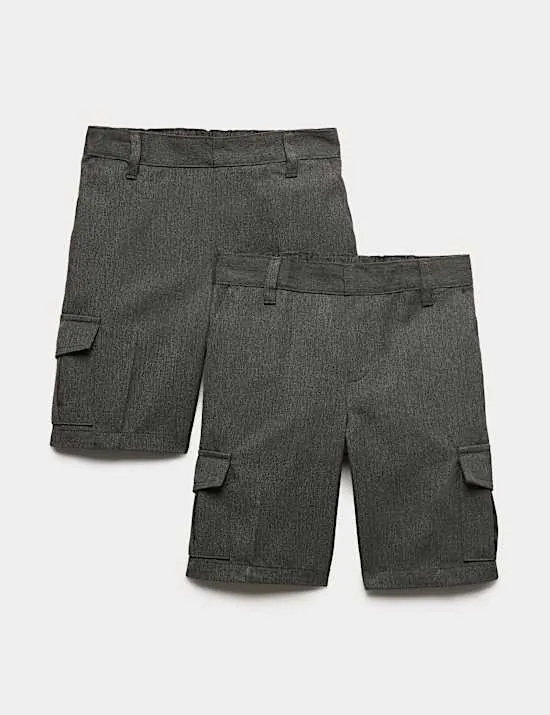 2er-Pack Cargo-Schulshorts für Jungen (2–14 Jahre)