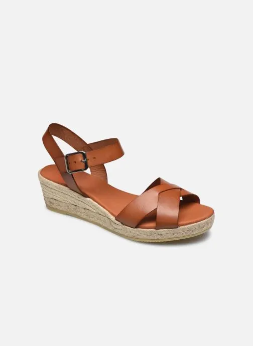 Espadrilles met sleehak en plateau Ifona dames bruin