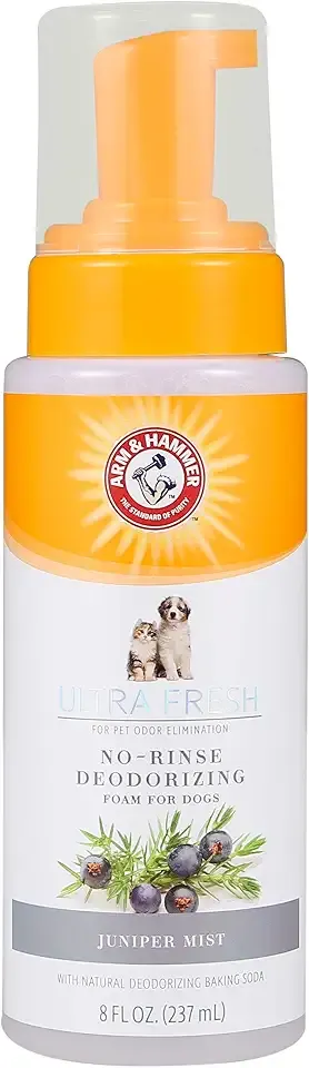 Arm & Hammer Ultra Fresh Waterless Dog Shampoo Foam, Juniper Mist, 8 Fl Oz