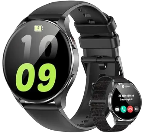 IOWOODO Smart Watch for Women, Answer/Make Call, 1.43'' AMOLED Ultra-Clear Screen Fitness Tracker with 120+ Sport Modes Heart Rate/Sleep/SpO2 Monitor, Smartwatch for iPhone/Android