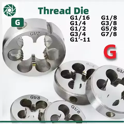 LIYU Pipe Thread Die Metric Round Dies G Right Hand Cutting Tool Alloy Steel G1/16 G1/8 G1/4 G3/8 G1/2 G5/8 G3/4 G7/8 G1''