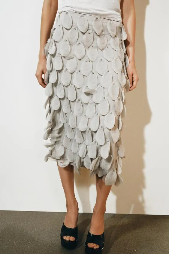 ZW COLLECTION BEADED MIDI SKIRT