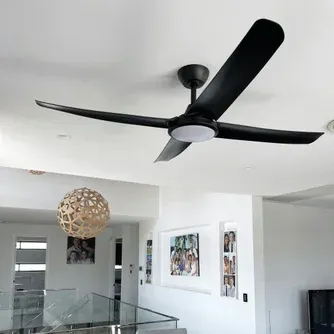 ThreeSixty FlatJet DC Ceiling Fans Black 142cm