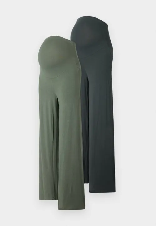 STRAIGHT LEG - Wide leg - dark grey/dark green