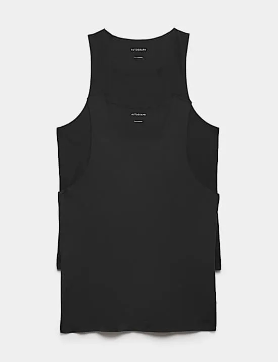 2er-Pack ärmellose Body Invisibles™-Unterhemden mit Stretch