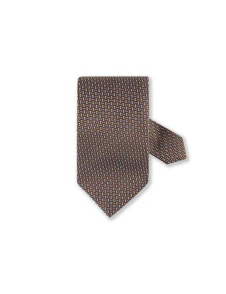 Tie Silk Dark Brown Pattern